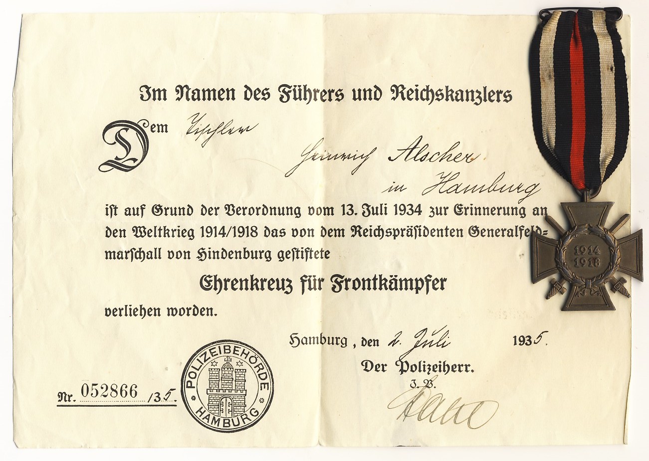 3803-1 Urkunde